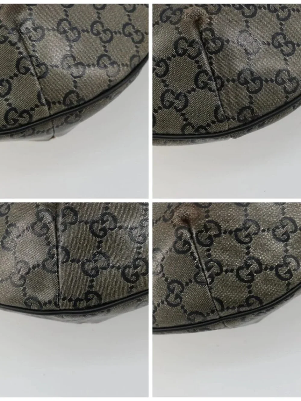GUCCI GG Crystal Shoulder Bag Coated Canvas Black Gold 181092 Auth 182213 - Picture 16 of 16